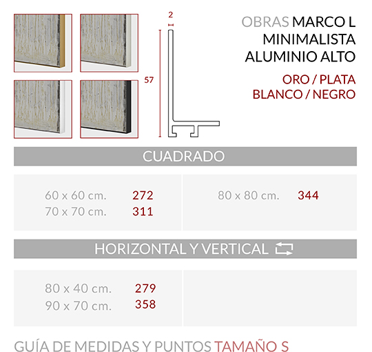 Medidas Marco Minimalista L alto S